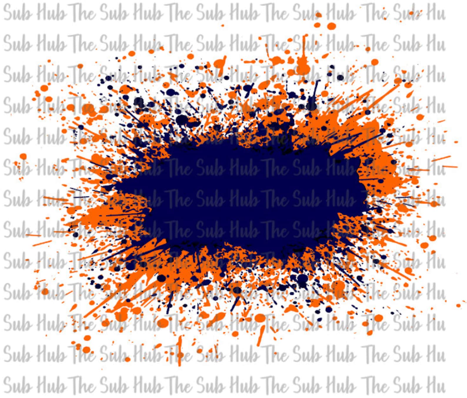 Splash Design Orange Navy Background Splatter Sublimation - Etsy