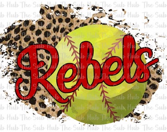 Rebeldes Softball | Design de Sublimação | Arquivo PNG | Download digital | Leopardo, chita