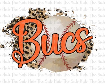 Bucs Baseball | Sublimation Design | PNG File | Digital Download | Leopard, Cheetah