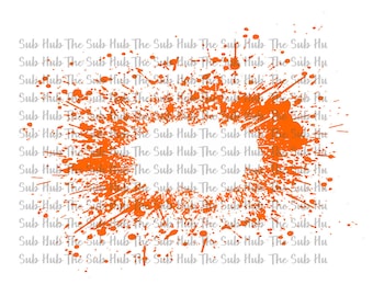 Splash Design, Orange and White Background,  Splatter | Sublimation Design | PNG File | Digital Download | Ink