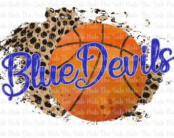 Blue Devils Basketball | Sublimation Design | PNG File | Digital Download | Cheetah, Leopard