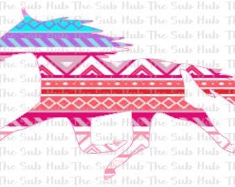 Aztec Pacing Horse  | Sublimation Design | PNG File | Digital Download | Horse Patterns, Pattern Horses