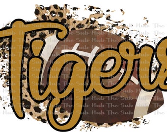 Tigers Football | Sublimation Design | PNG File | Digital Download | Leopard, Cheetah, football design