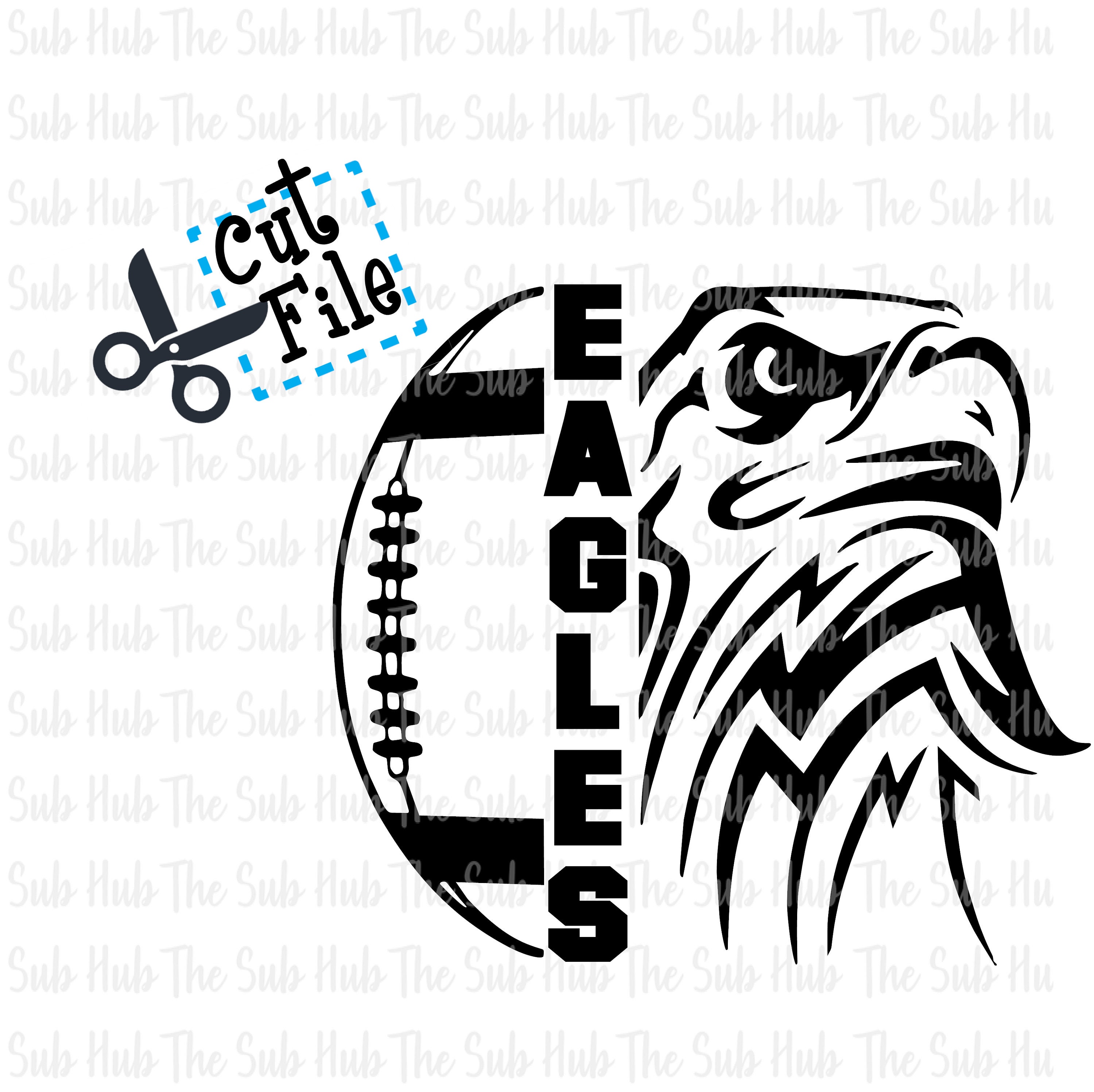 Eagles Football SVG | Cricut |Silhouette| EPS| DXF| Png | Eagles Mascot