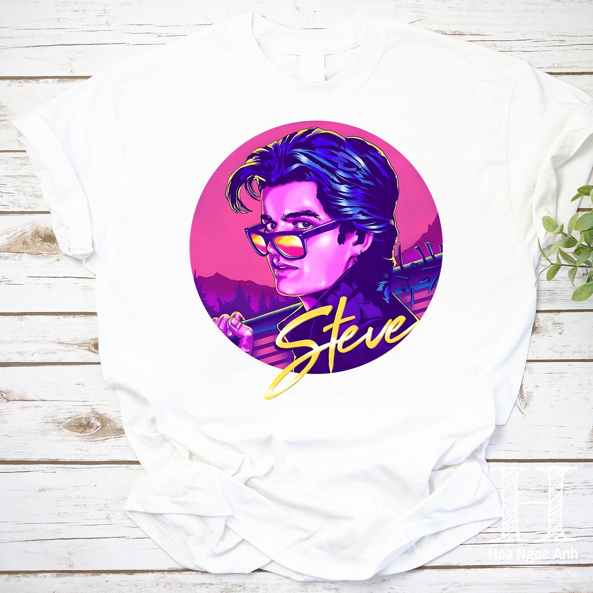 Steve Harrington Joe Keery St4 Retro Art Unisex Vintage T-Shirt, Steve Harrington Shirt, Stranger Things Shirt, Für Steve Harrington Liebhaber
