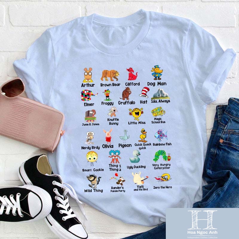 ABC Children's Book Teacher Vintage T-shirt, Kindergarten Teacher Shirt ...