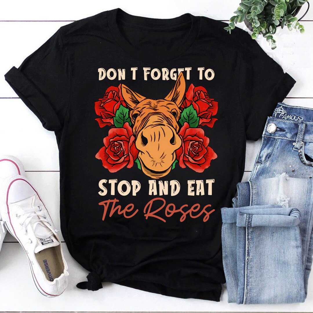 Remember Donkey Stop and Eat Roses Vintage Tshirt Donkeyy Etsy