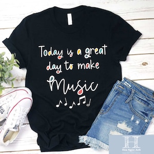 Vandaag is een geweldige dag om muziekleraar Unisex T-shirt, studentenshirt, muziekliefhebber shirt, muziekleraar cadeau, muziekklasse shirt te maken