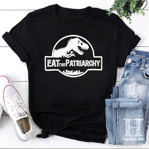 Maglietta vintage Eat The Patriarchy Feminist Essential Camiseta, maglietta femminista, maglietta Smash the Patriarchy, maglietta femminista Dinosaur