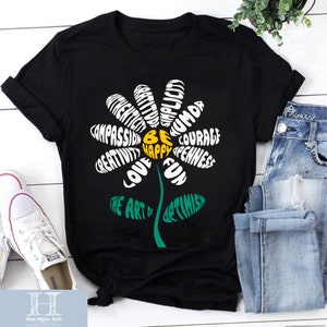 La vida es buena carta maestro de flores camiseta unisex, camisa de maestro de bondad, camisa de bondad, camisa de flores, camisa ser amable, regalo de regreso a la escuela