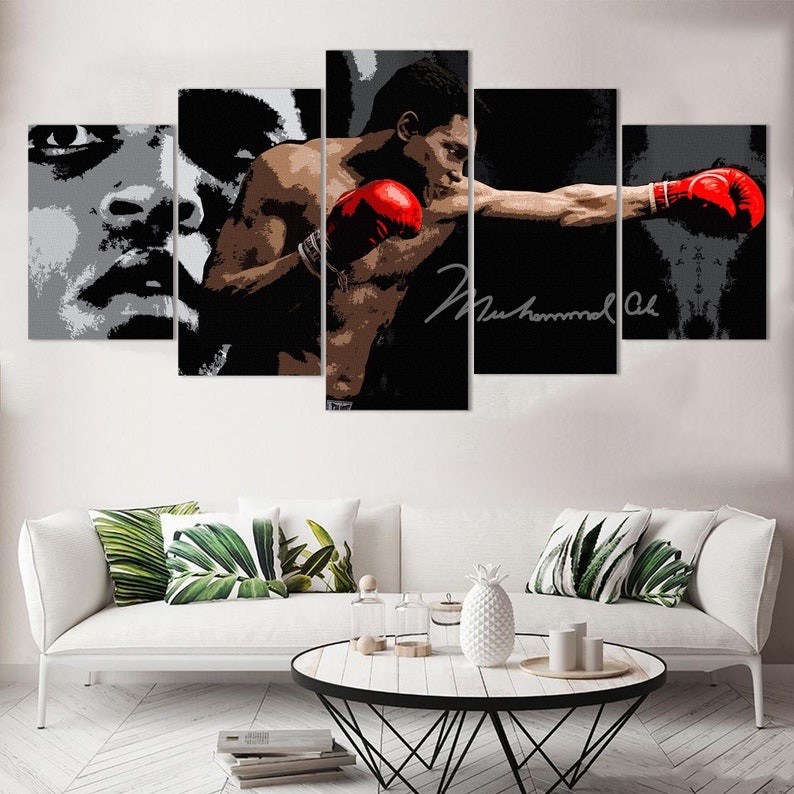 Muhammad Ali Wall Art Set Of 5 Lage Canvas Art Sports Decor Etsy