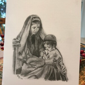 Mary en jonge Jezus kerstkaart