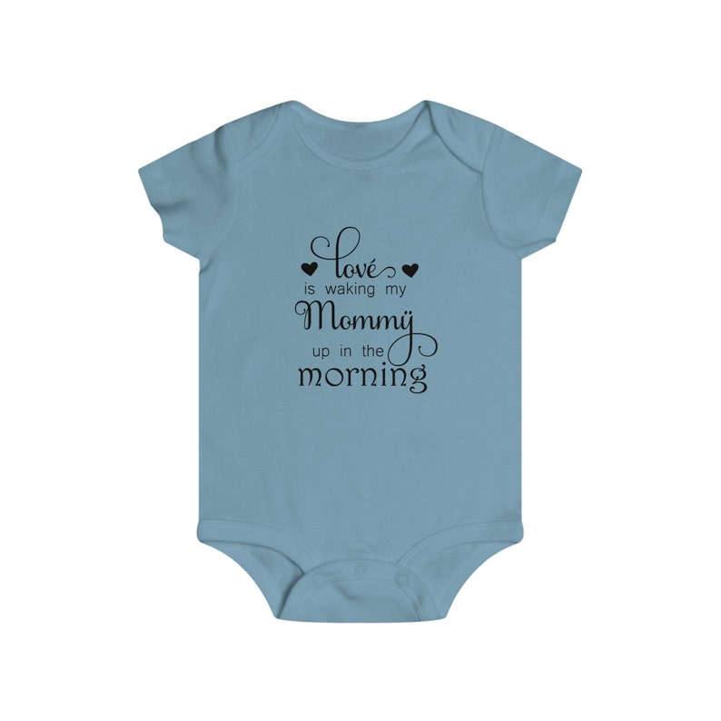 Baby Boy Boy Clothing Funny Baby Clothing Love is waking my Mommy up in the morning infant snap onesie Girl clothing Baby Girl