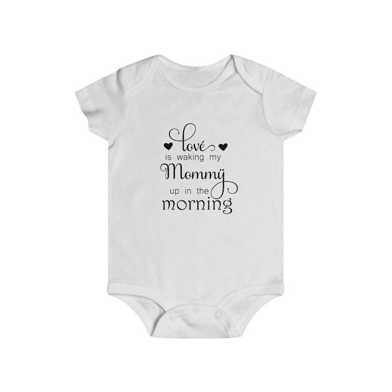 Baby Boy Boy Clothing Funny Baby Clothing Love is waking my Mommy up in the morning infant snap onesie Girl clothing Baby Girl