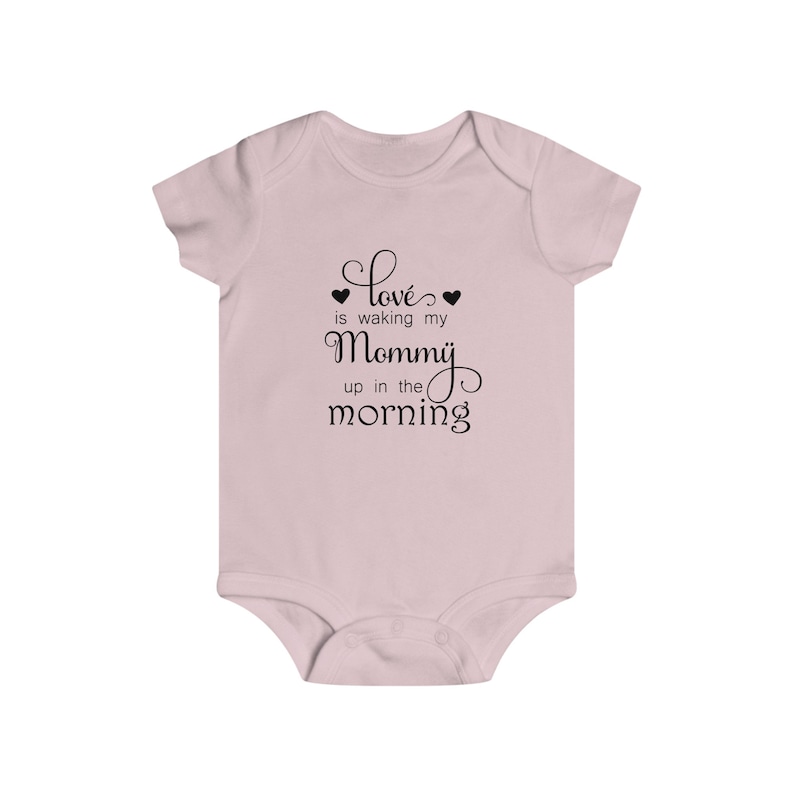 Baby Boy Boy Clothing Funny Baby Clothing Love is waking my Mommy up in the morning infant snap onesie Girl clothing Baby Girl
