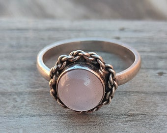 Boho Statement Ring - Rose Quartz Sterling Silver Ring - Hand Crafted Bohemian Ring-Bohemian Ring - Rose Quartz - Rings -Gift for