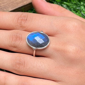 Labradorite silver gemstone ring , Silver boho rings , Handmade silver rings , 925 silver ring,Labradorite silver rings ,birthday gift ring