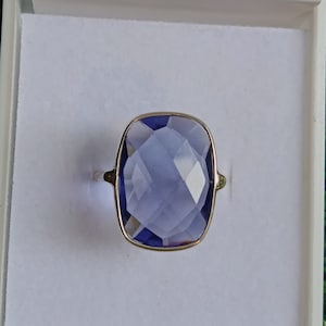 Purple Glass Stone 925 Sterling silver Ring, Glass Stone, Bohemian Ring, Silver Ring, Dainty Ring, Minimalist Ring,  Gift for Women