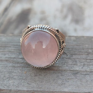 summer gift tag summer minimalist Rose Quartz Sterling Silver Ring - personalized gifts wedding summer pic- Rose Quartz - Rings -Gift for