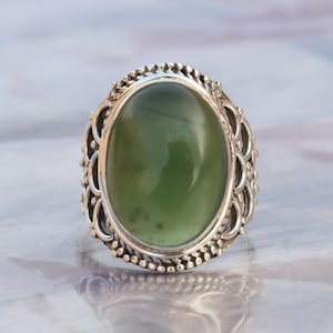 Boho Ring - Grün Jade Sterling Silber Ring - Handgefertigter Boho Ring-Boho Ring - Grüne Jade - Ringe -Geschenk z