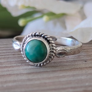 Turquoise  Gemstone Boho  Ring - 925 Sterling Silver Ring - Turquoise Bohemian Ring - Bohemian Ring - Turquoise ring- Rings - Gift for -Ring