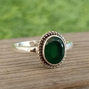 Boho Statement Ring | Green Onyx Sterling Silver Ring | Hand Crafted Bohemian Ring | Boho Ring | Green Onyx Ring | Rings for Gift