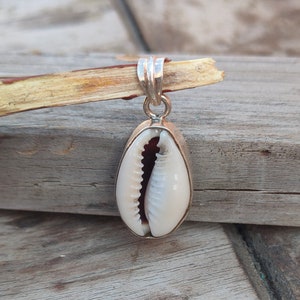Handmade Cowry Pendant of Solid 925 Sterling Silver, Beautiful Cowry Pendant, Bezel Pendant Gift for her
