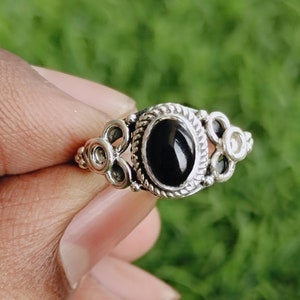 Boho Statement Ring -Black Onyx - Hand Crafted Bohemian Ring -Bohemian Ring Black Onyx Ring -Rings -Gift for