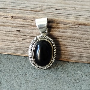 Black Onyx Gemstone Silver Pendant , 925 Sterling Silver Pendant, Boho Silver Pendant, Onyx Silver pendant, 925 silver Pendant, For gifts