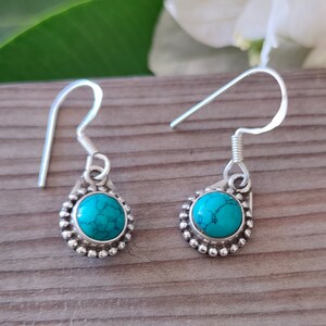Turquoise Gemstone Earrings, Turquoise Silver earrings , 925 Sterling Silver Earrings, Weddings Special earrings, Earrings For girls