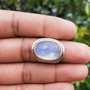 Rainbow MoonStone - Boho Statement Ring -Sterling Silver Ring - Hand Crafted Bohemian Ring -Bohemian Ring - Rainbow Ring - Gift for her