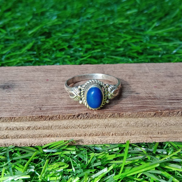 Lapis Lazuli 925 Sterling Silber Ring, Edelstein Ring, September Geburtsstein Ring, Boho Ring, handgemachter Ring, Boho Ring, Ring für Frauen