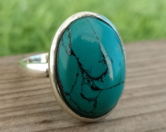 composite Turquoise  Gemstone Boho  Ring - 925 Sterling Silver Ring - Turquoise  Ring - Bohemian Ring - Turquoise ring- Rings - Gift for