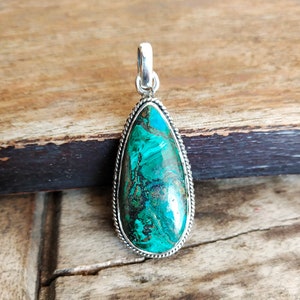 Turquoise Pendant in Solid 925-Sterling Silver | Gorgeous Handmade Turquoise Pendant | Boho Pendant Gift for Her
