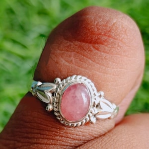 Boho Statement Ring | Rhodochrosite Sterling Silver Ring | Hand Crafted Bohemian Ring | Boho Ring | Rhodochrosite Ring | Rings for Gift