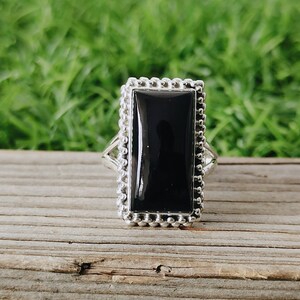 Black onyx ring -Handmade silver ring - Silver ring - Boho ring - Silver jewelry - Boho Jewelry- Silver Jewelry-Gift Item - Freeship- Rings
