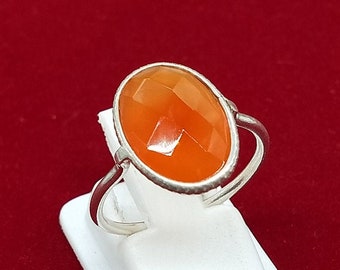 Beautiful Carnelian Boho Ring - 925 Sterling Silver Ring -Carnelian  Bohemian Ring -Silver Ring -Statment Ring - Rings - Gift for her- Gifts