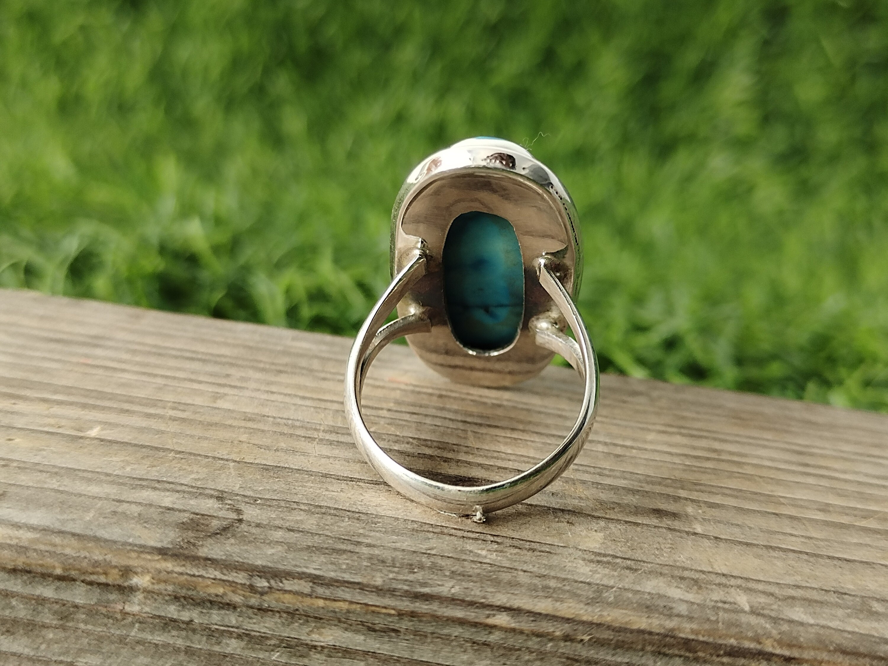 Turquoise Middle Finger Ring Handmade Silver Bohemian Ring Etsy