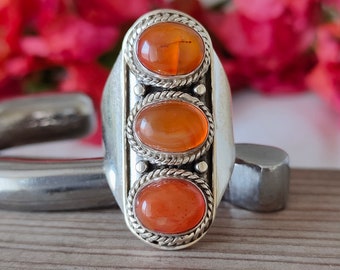 Anello a mano in argento sterling 925 con pietre preziose turchese