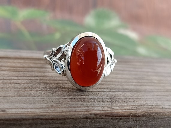 Gorgeous Boho Ring Red Onyx Sterling Silver Ring Handmade | Etsy