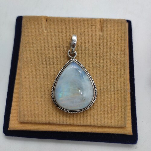 Rainbow Moonstone Pendant in Solid 925-sterling Silver - Etsy