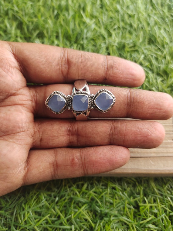 Blue boho rings best sale