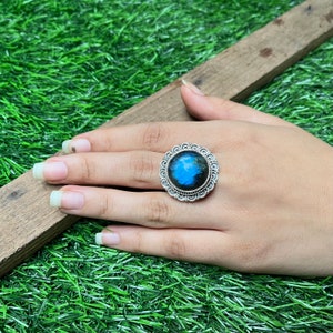 Labradorite silver gemstone ring , Silver boho rings , Handmade silver rings , 925 silver ring,Labradorite silver rings ,birthday gift ring