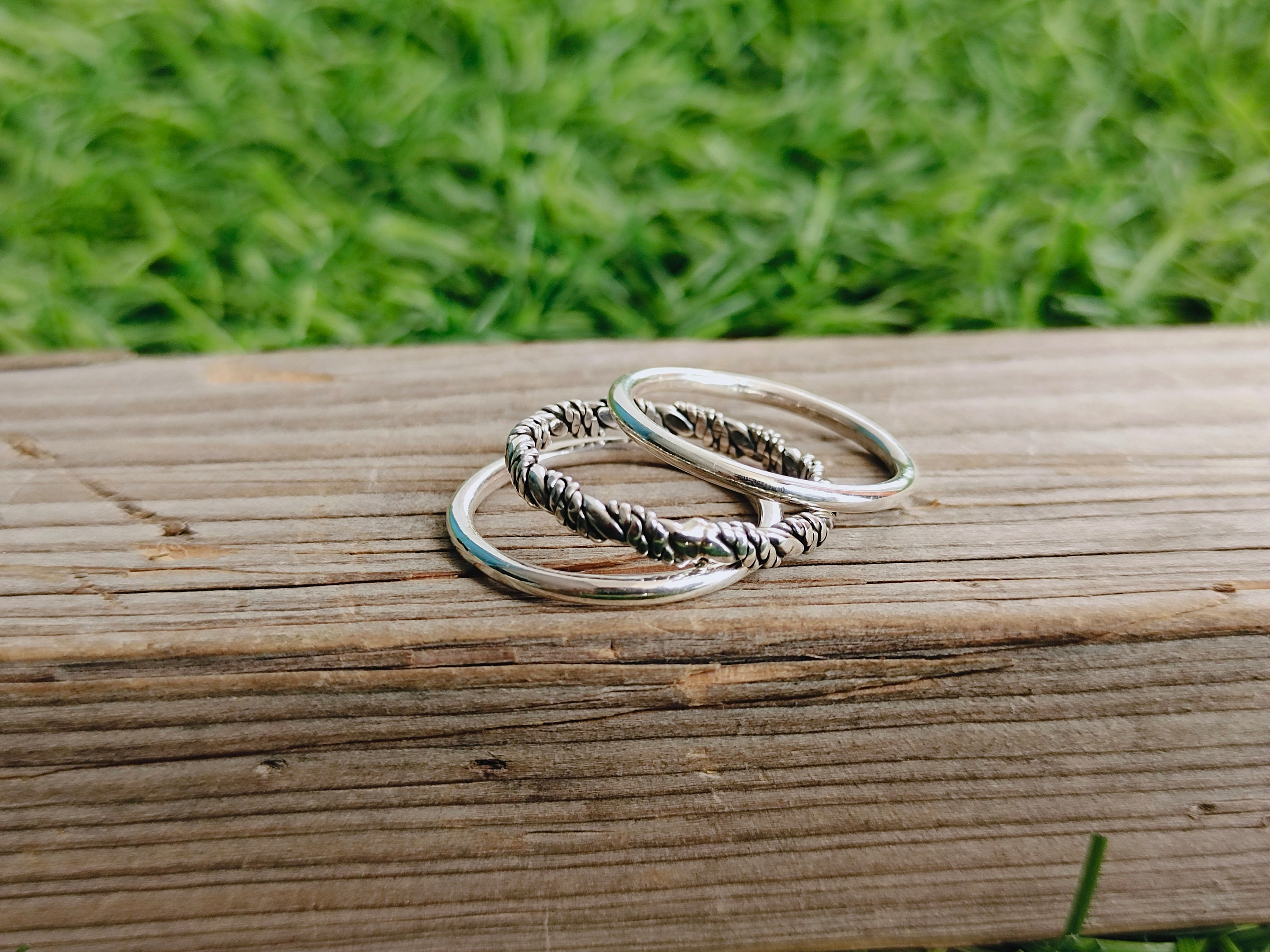 Simple Silver Band Ring Triple Silver Band Ring 925 Stacking Etsy UK