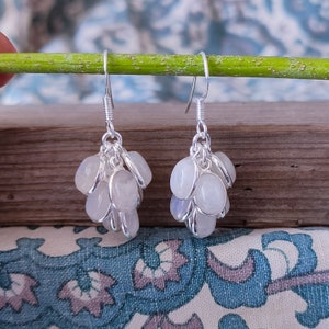 Natural Rainbow Moonstone Sterling Silver Earring, AAA + Quality Gemstone earrings , 925 Silver Earrings  Boho Earrings Gift for Her