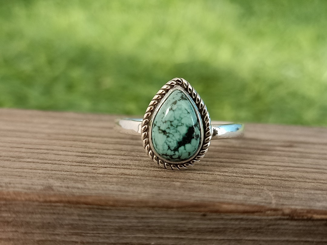 Boho Statement Ring| Turquoise Sterling Silver Ring | Hand Crafted ...