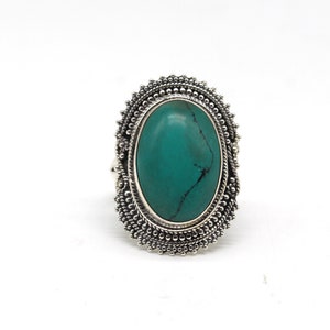 Turquoise Stone Ring  - Sterling Silver 925 - Turquoise Boho ring - Handmade Ring - Turquoise Bohemian Ring - Rings - Boho rings - Rings