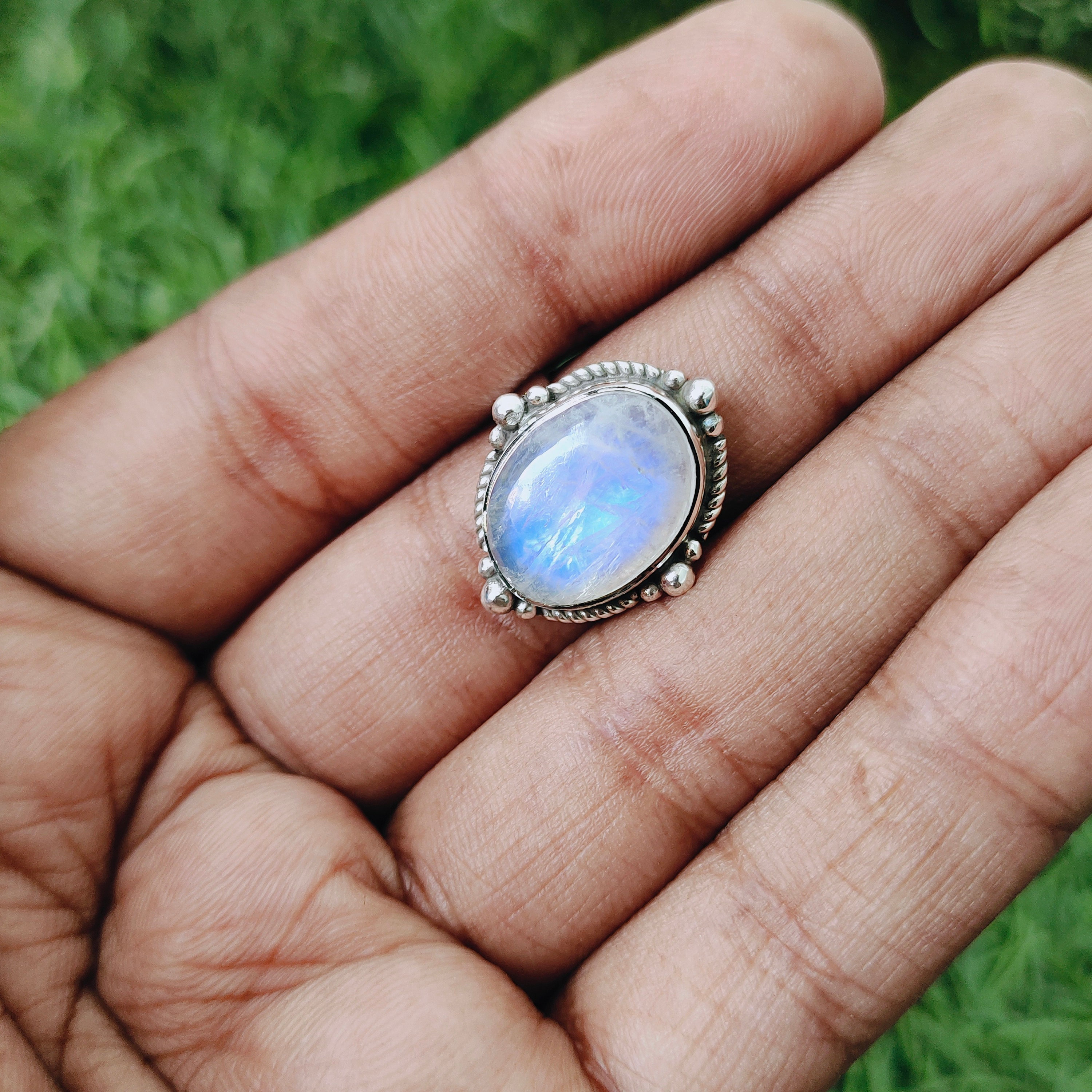 Buy Moonstone Ring, Gemstone Ring, 925 Sterling Silver Ring, Band Ring,  Beatiful Ring, Pre Wedding Gift, Etsy Sale, Round Shape Stone Online in  India - Etsy