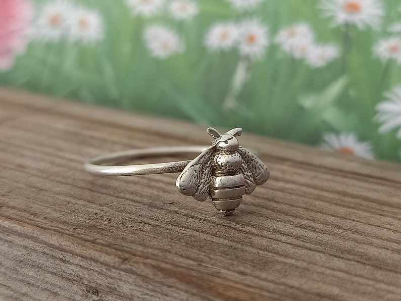 stacking silver ring handcrafted boho ring Bee sterling silver ring charm silver ring handmade silver ring silver ring ring