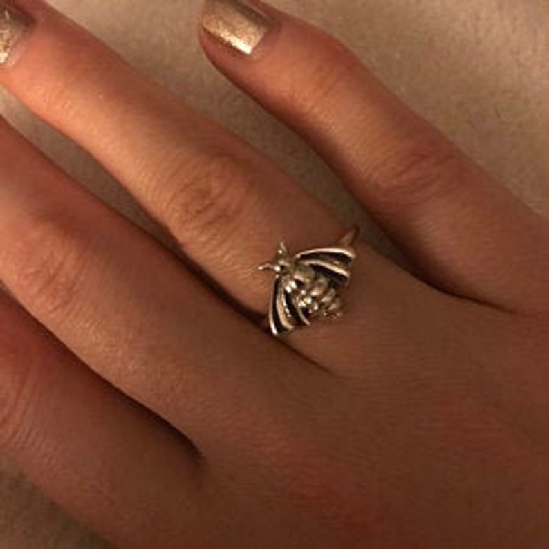stacking silver ring handcrafted boho ring Bee sterling silver ring charm silver ring handmade silver ring silver ring ring